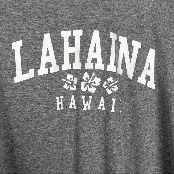 Long Sleeve Tee T-Shirt Size XL Lahaina Stay Strong Gray Cotton Blend Crew Neck - Picture 3 of 9